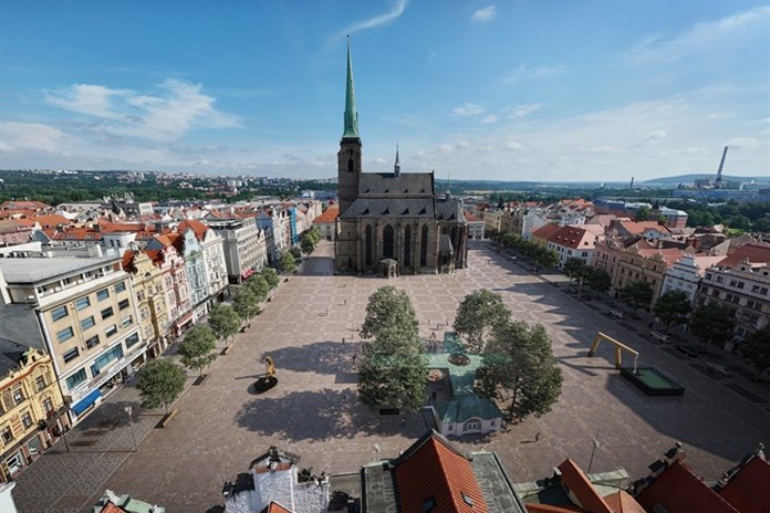 Vizualizace upraveného náměstí Republiky v Plzni.