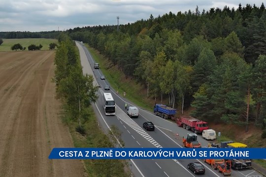 ŘSD opravuje silnici I/20 z Plzně na Karlovy Vary, mezi obcemi Úněšov a Trhomné