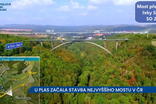 U Plas začala stavba nejvyššího mostu v České republice, výrazně ulehčí a zkrátí cestu řidičům