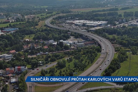 Silničáři obnovují průtah Karlových Varů etapově, hlavní práce skončí před začátkem školního roku